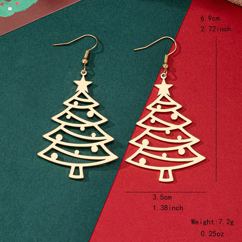 Christmas Tree Earrings - Gold or Silver