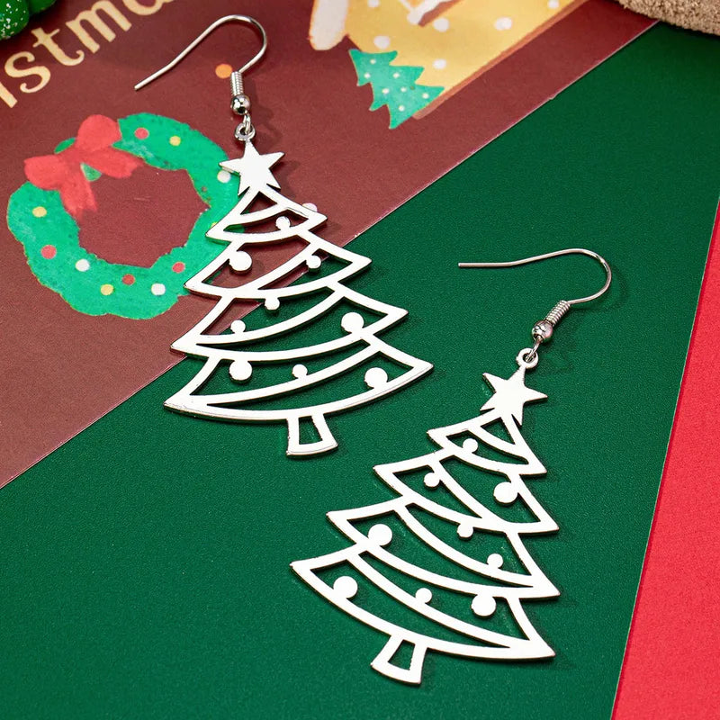 Christmas Tree Earrings - Gold or Silver