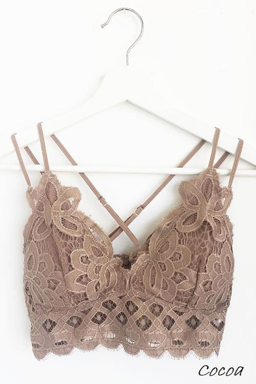 Cocoa Crochet Lace Bralette