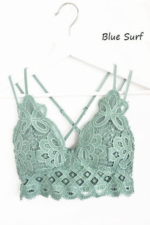 Blue Surf Crochet Lace Bralette