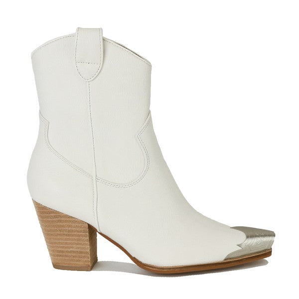 White Metallic Toe Cowgirl Boot
