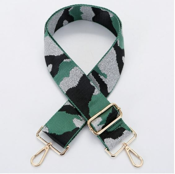 Green Silver Camo Guitar Strap