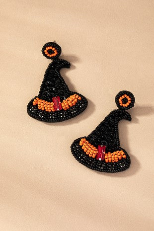 Witch Hat Bead Earrings