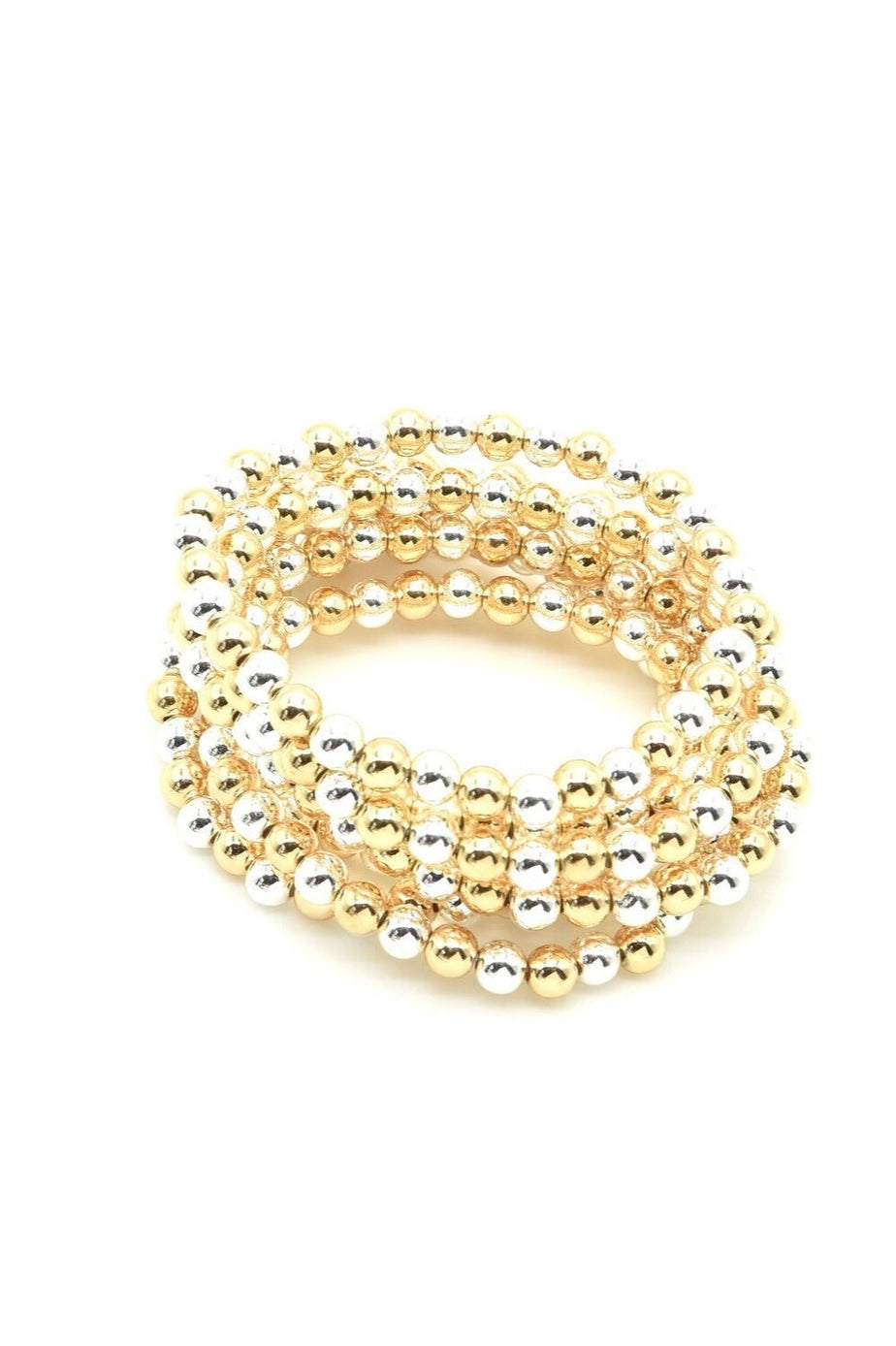 Gold/Silver Beaded Stretch Bracelet
