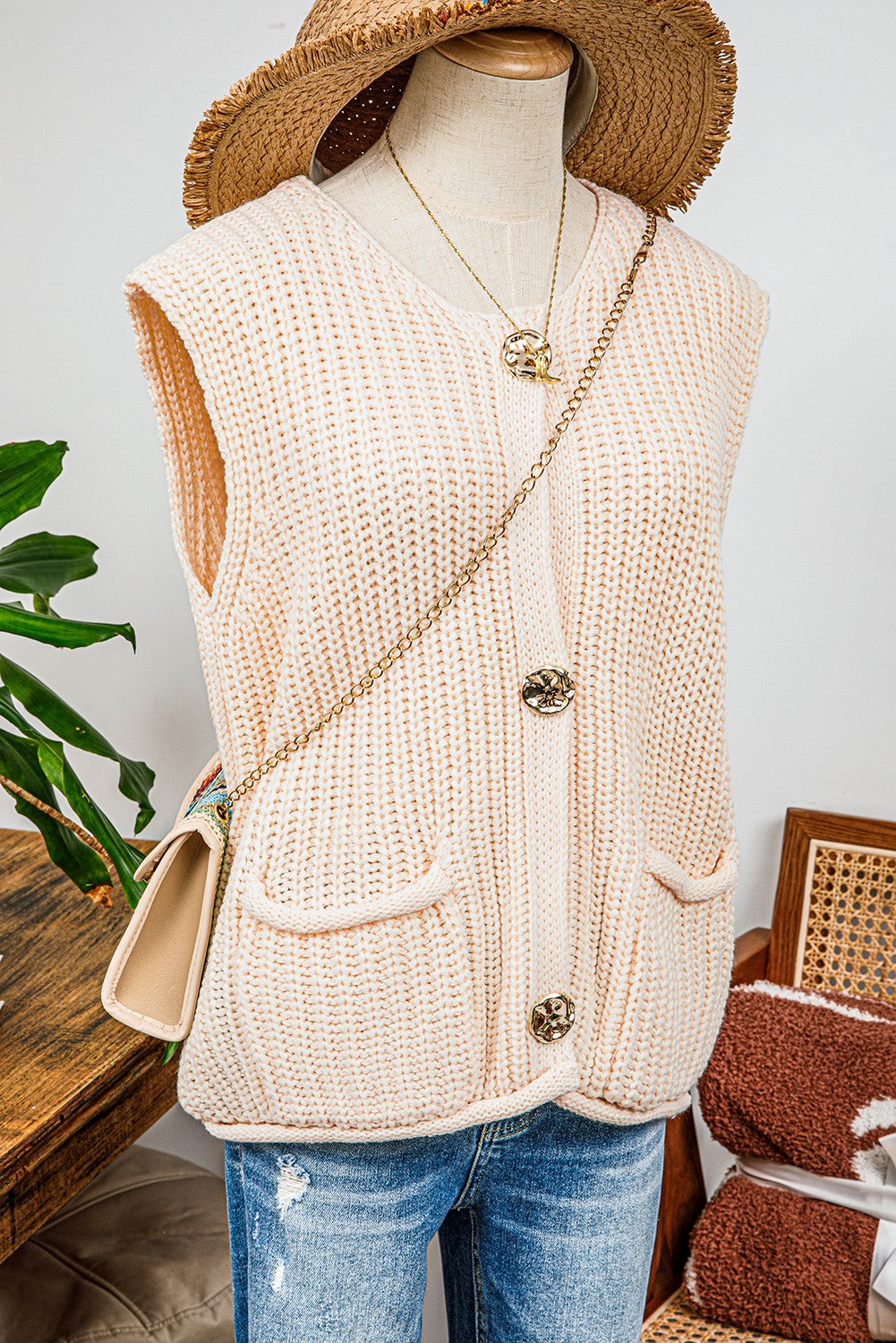 Buttoned Sweater Vest