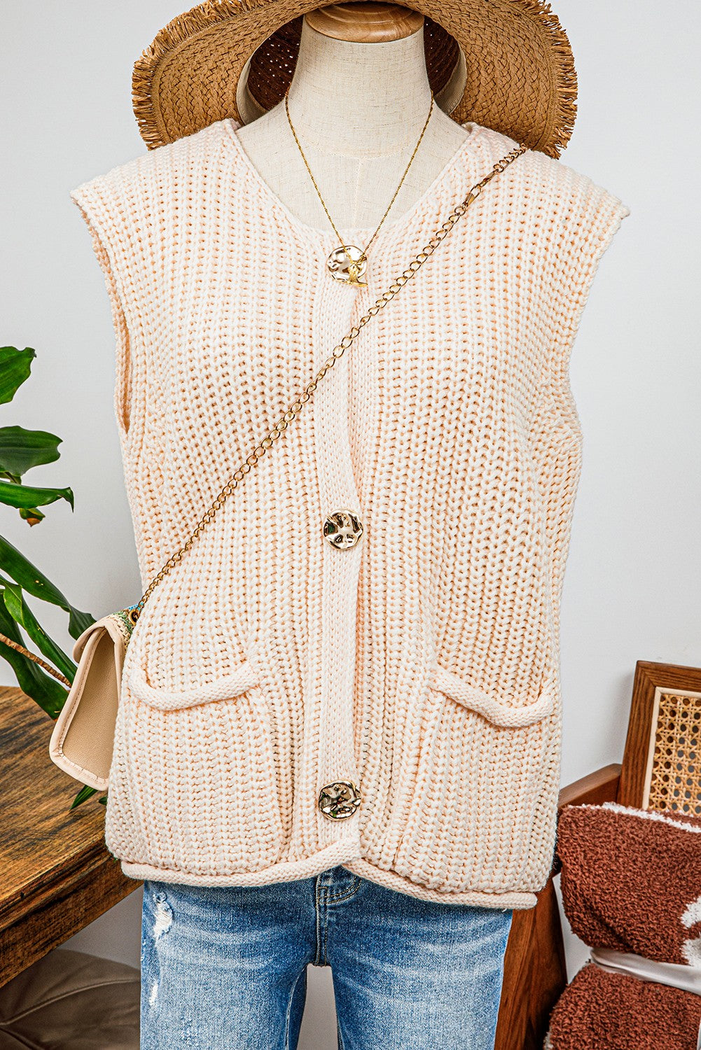 Buttoned Sweater Vest