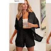 Pointelle Sweater Shirt and Shorts Set