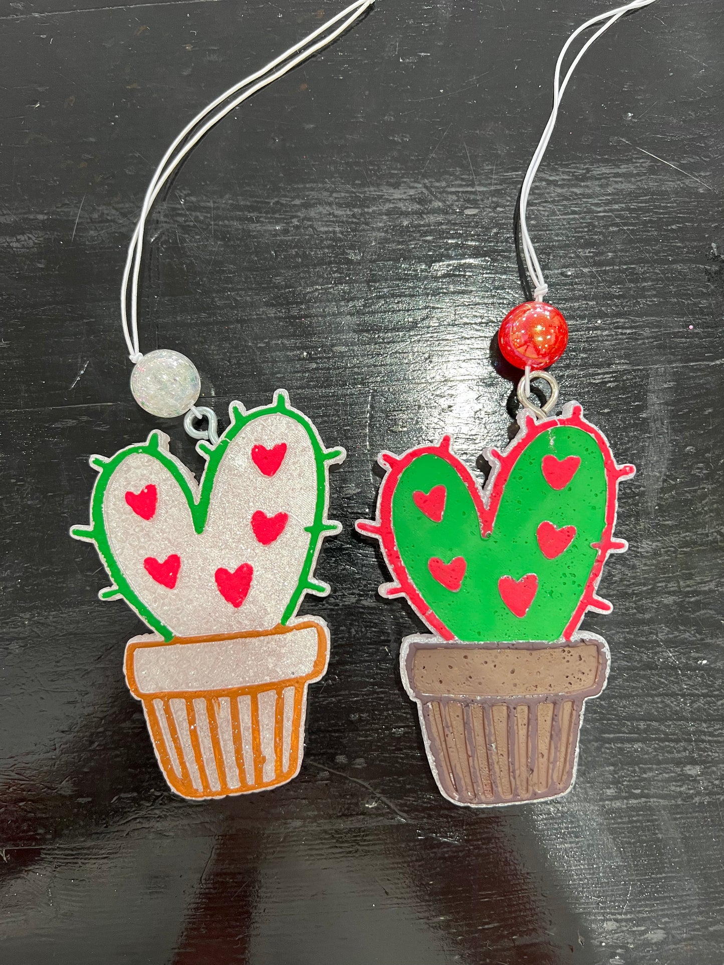 Heart Cactus Car Freshie