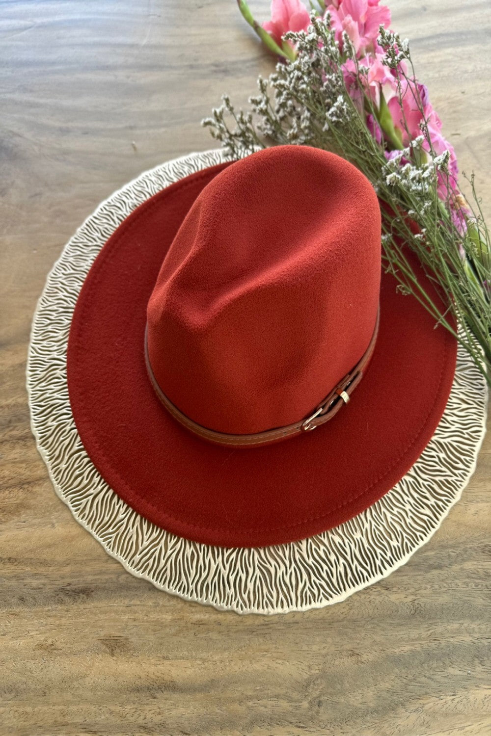 Fedora Hat with Leather Belt