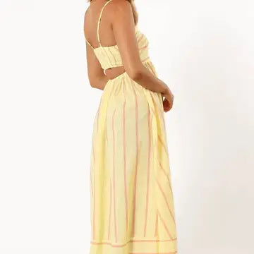 Striped Color Block Spaghetti Dress
