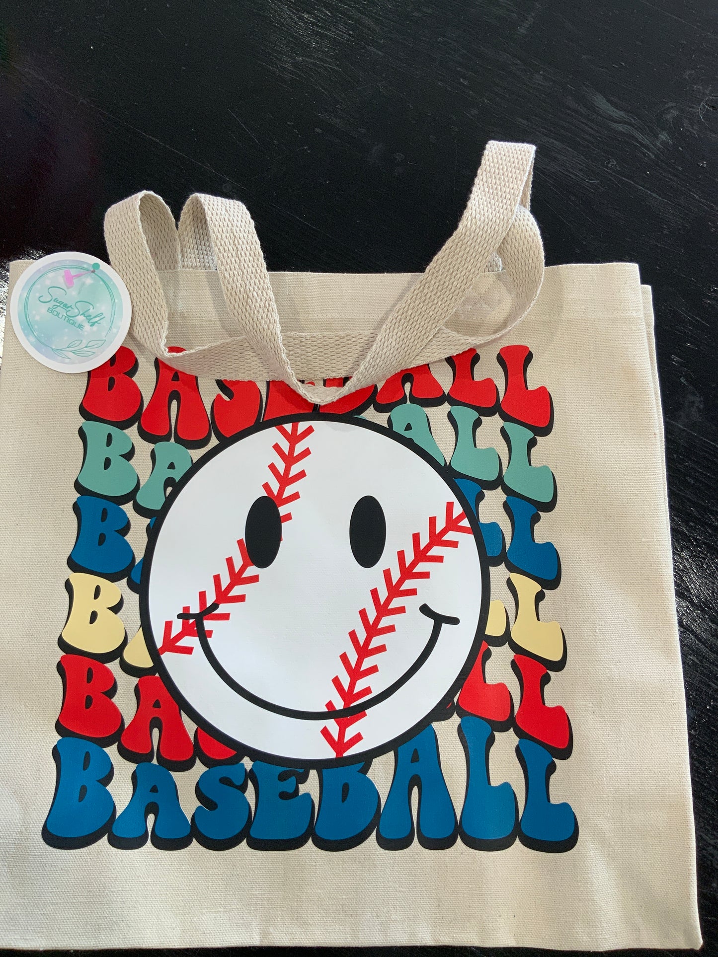 Baseball Wave Canvas Bag
