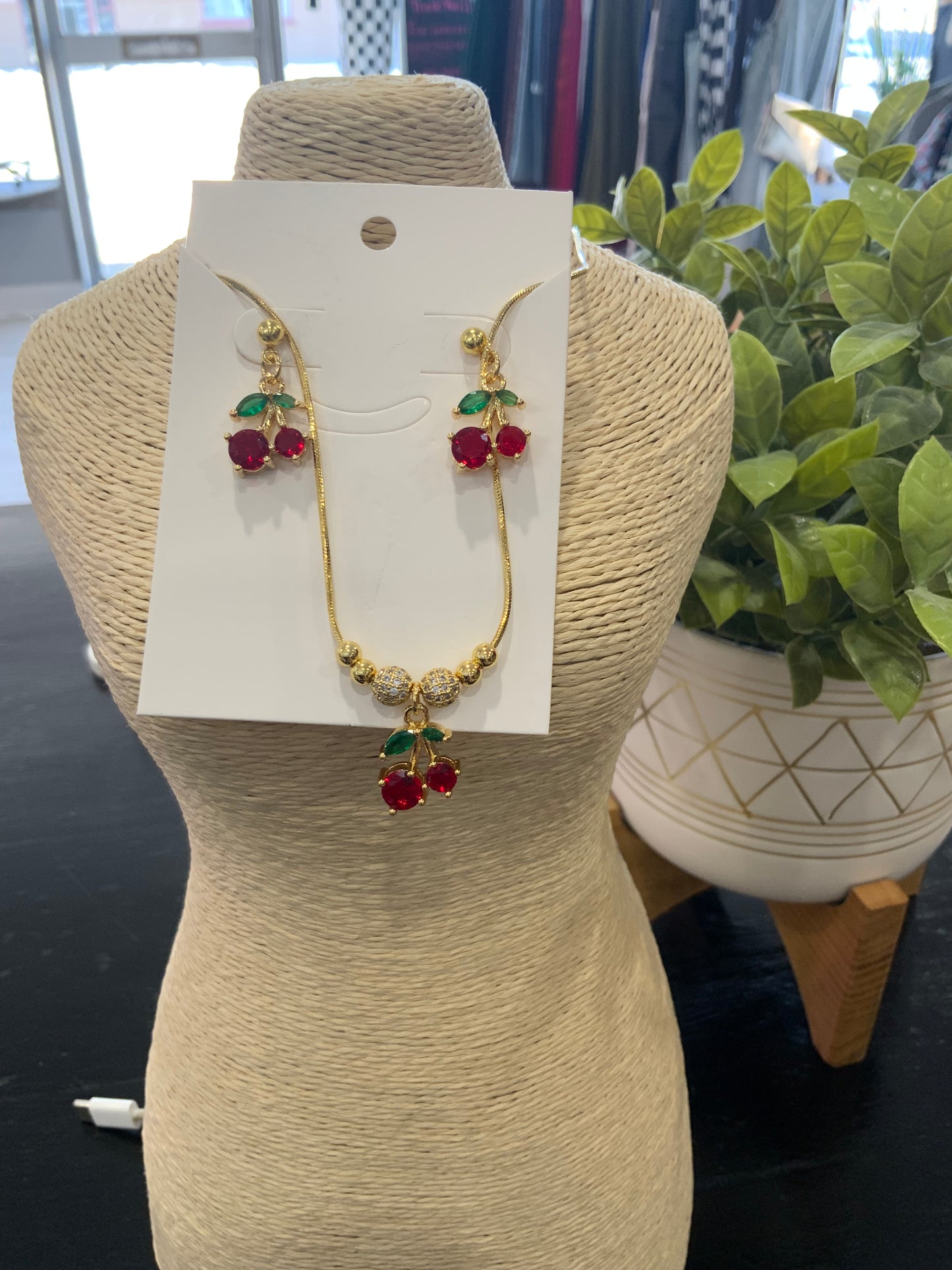 Cherry Necklace Set