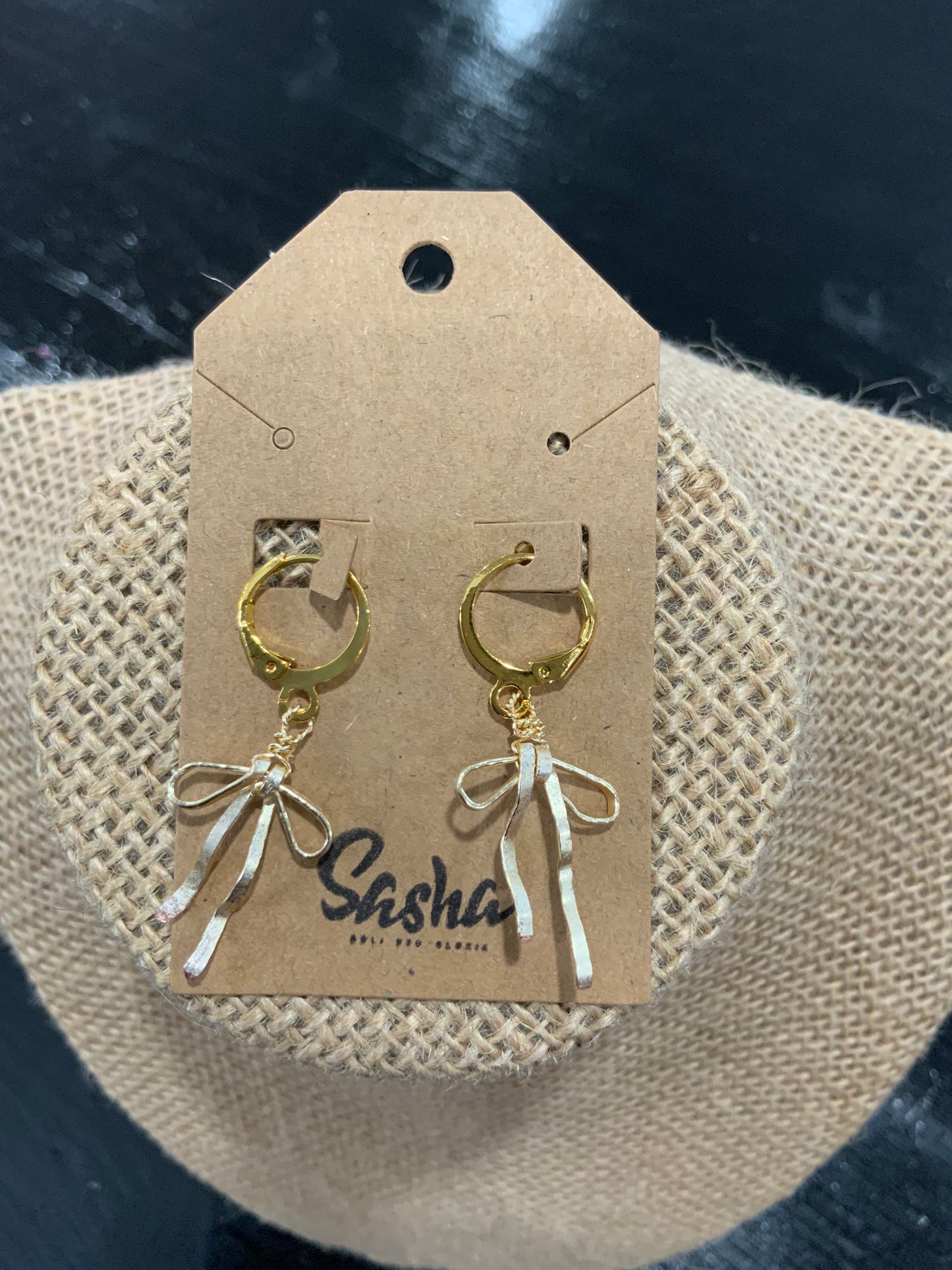 Metal Bow Earrings by Sasha