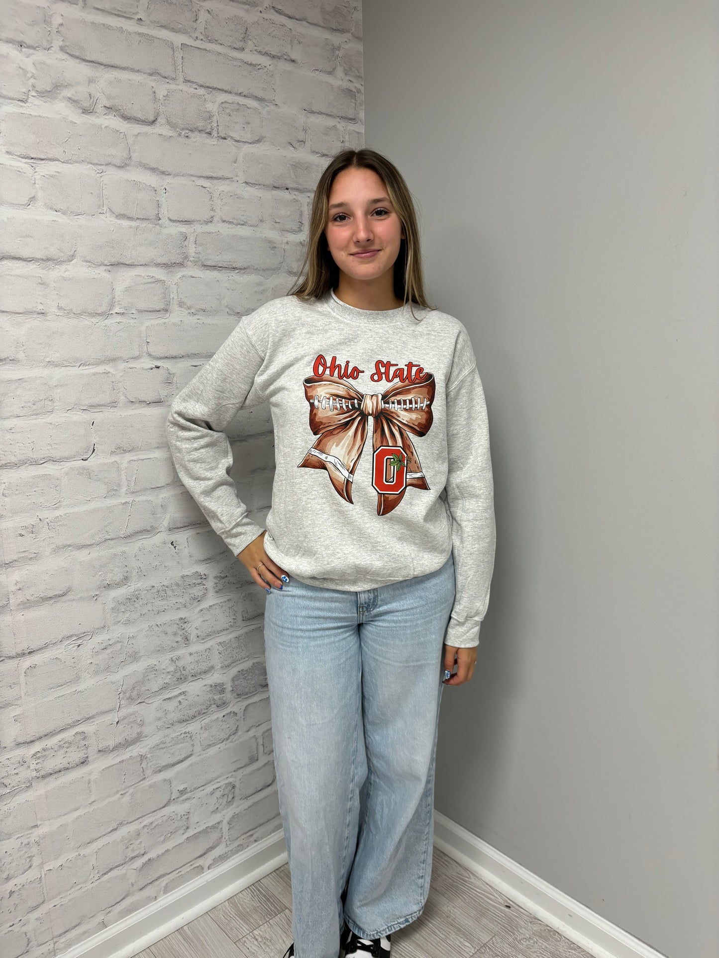 Ohio Football Bow Crewneck
