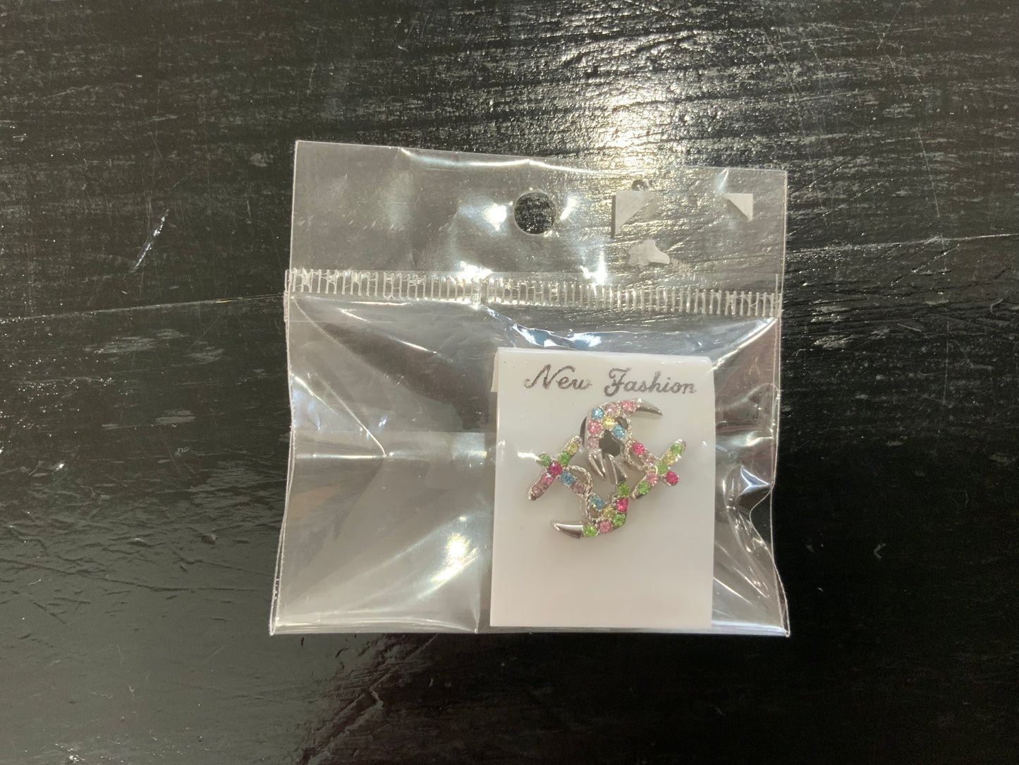 Silver Anchor Earring-Multicolored