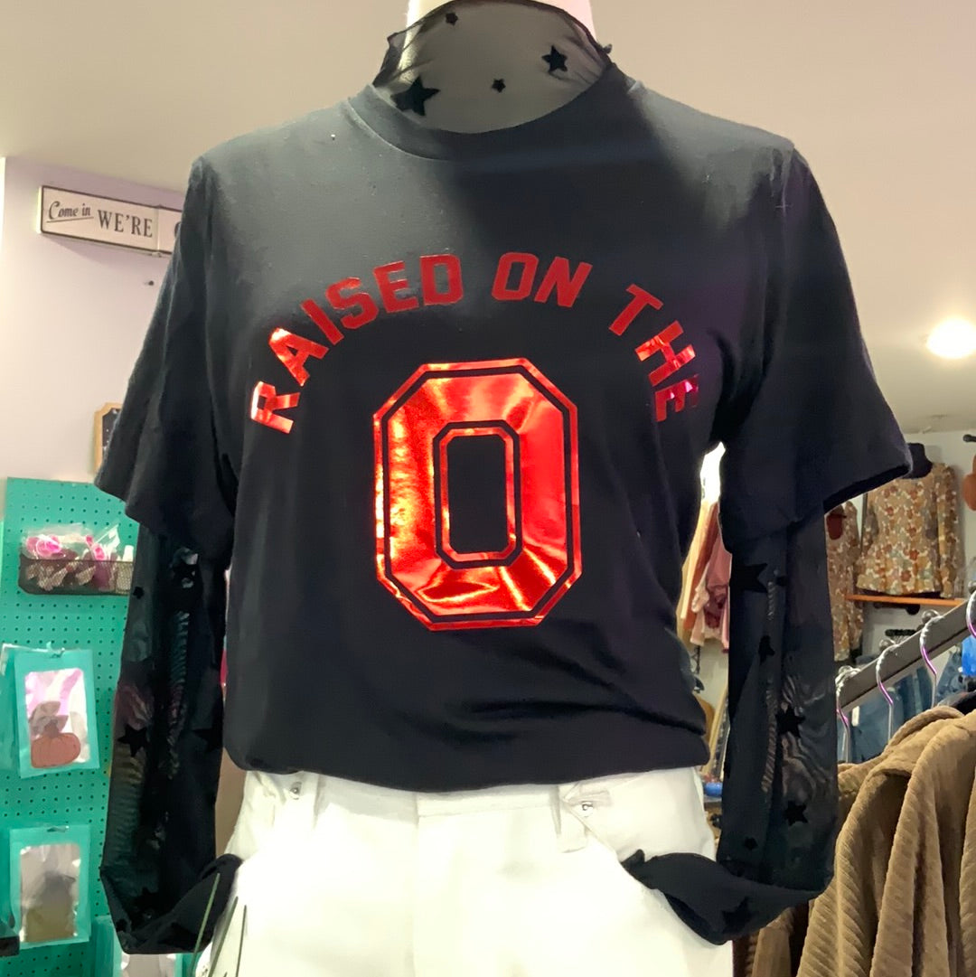 Raised on the O black tee