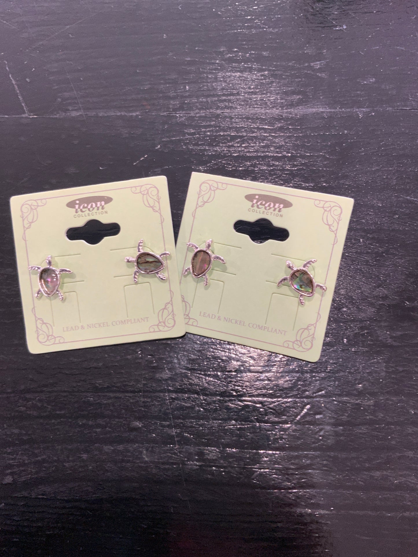 Abalone Stone Turtle Studs