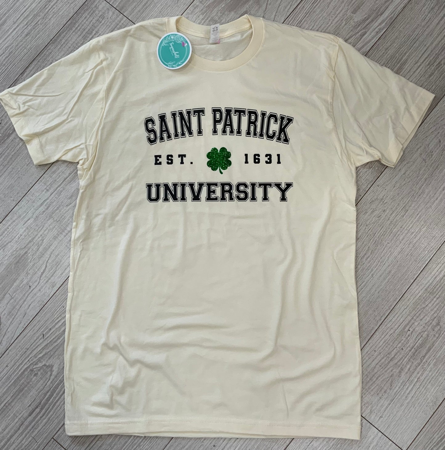 Cream Saint Patrick's University Graphic Tee