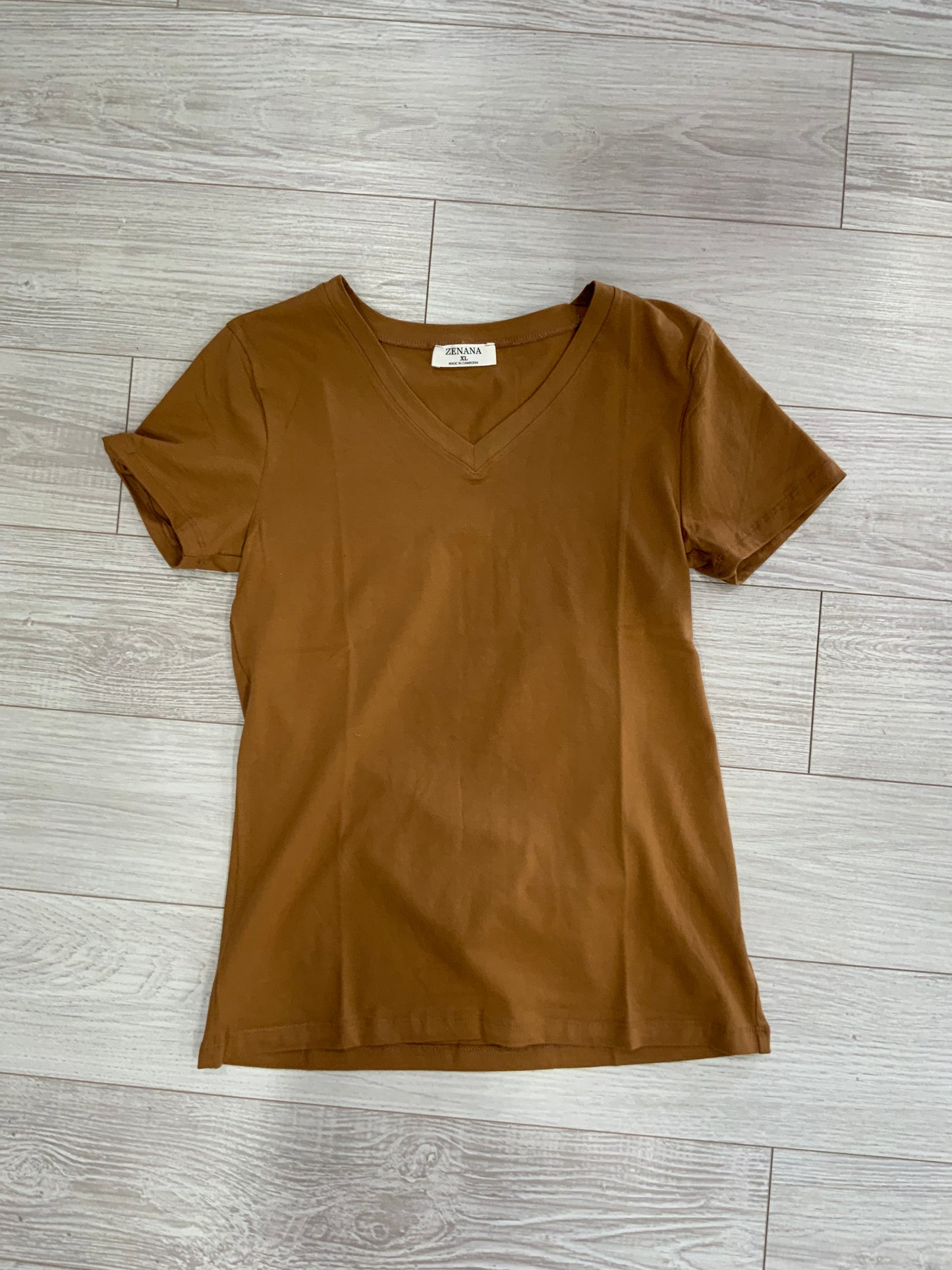 Deep Camel Zenana Short Sleeve Tee