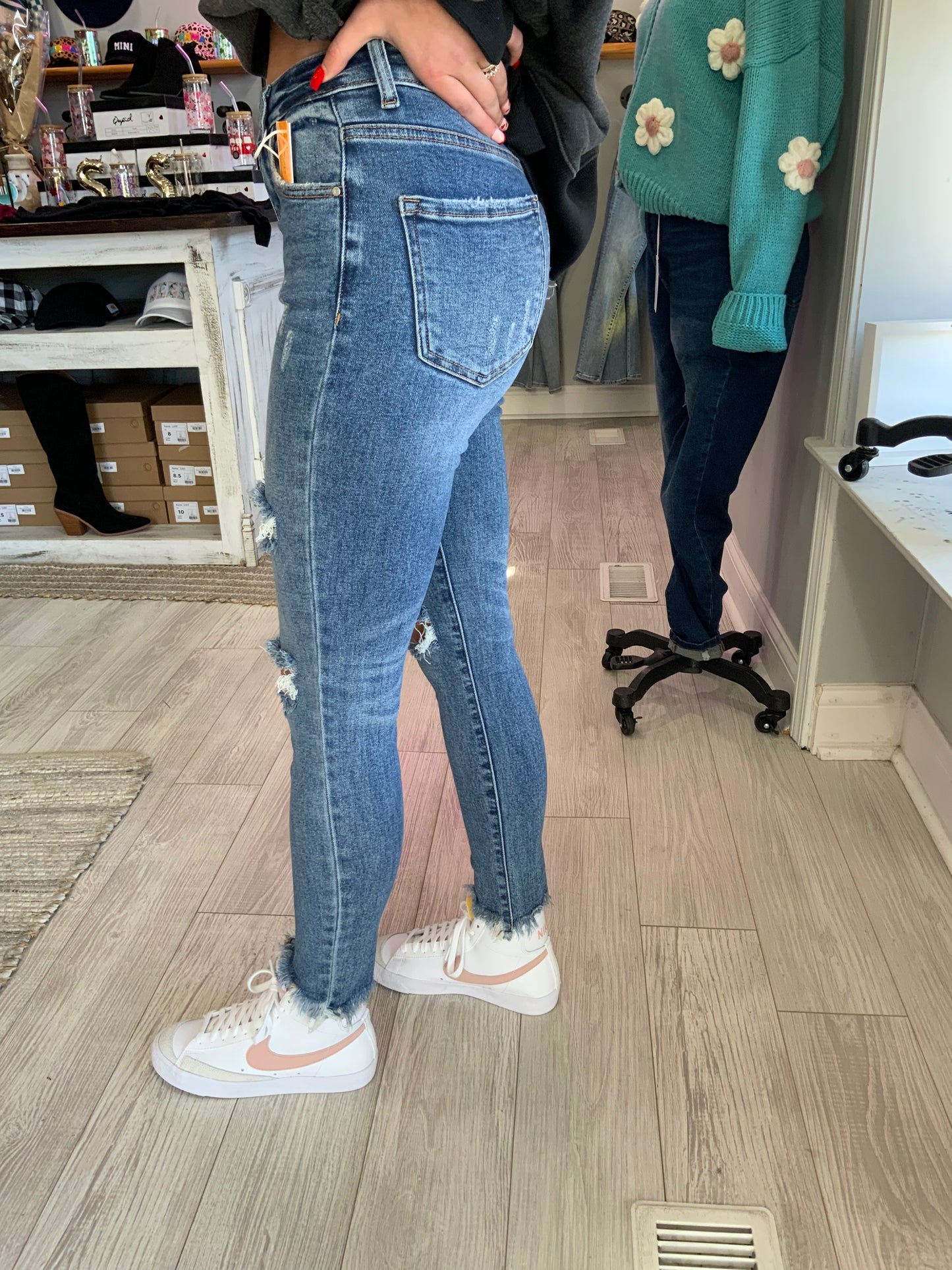 Risen High Rise Distressed Skinny