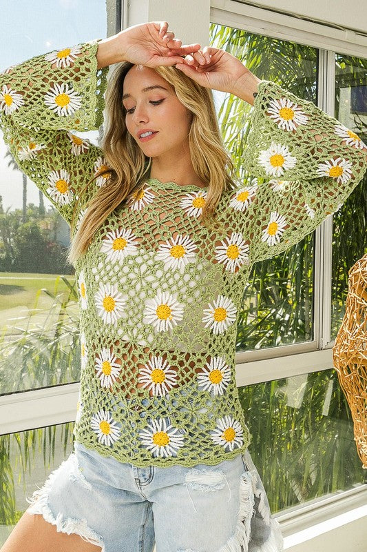 Crochet Floral Lace Top