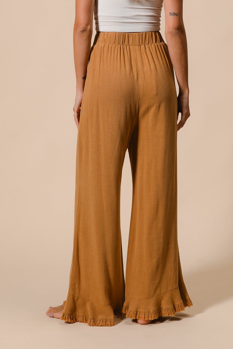 Navy Washed Frayed Pants