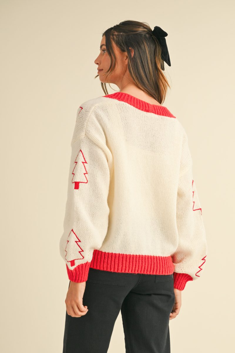 Christmas Tree Embroidered Cardi