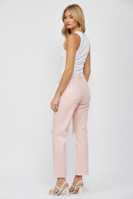 Dusty Rose High Rise Dad Jean