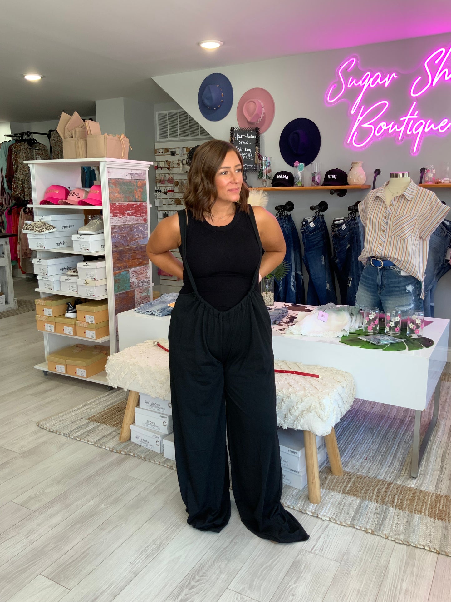 Karmen Black Suspender Jumpsuit