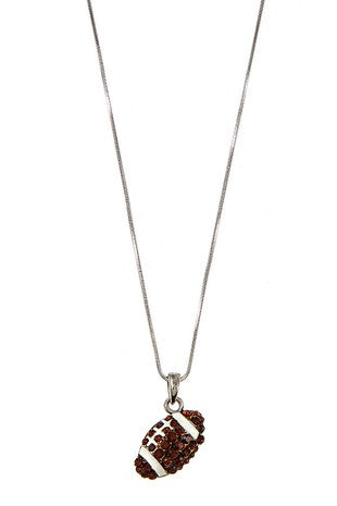 Rhinestone Football Pendant