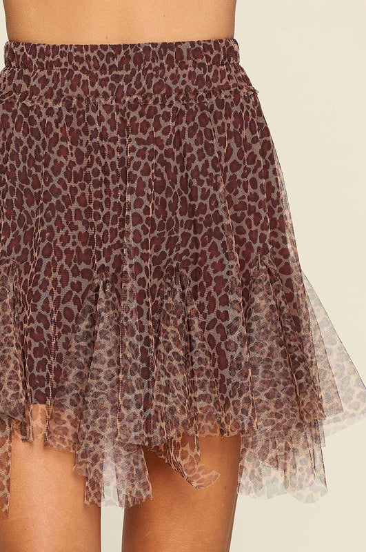 Ditzy Leopard Print Mini Skirt