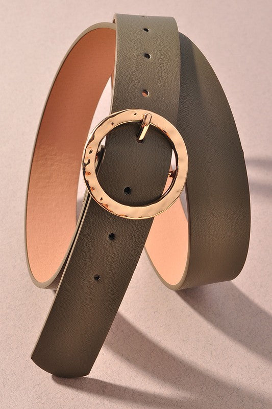 Dark Olive Gold Hammered Buckle