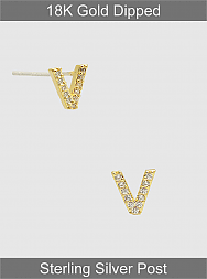 Gold Initial Stud Earrings
