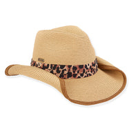 Tan Leopard Band Western Sun N Sand Hat
