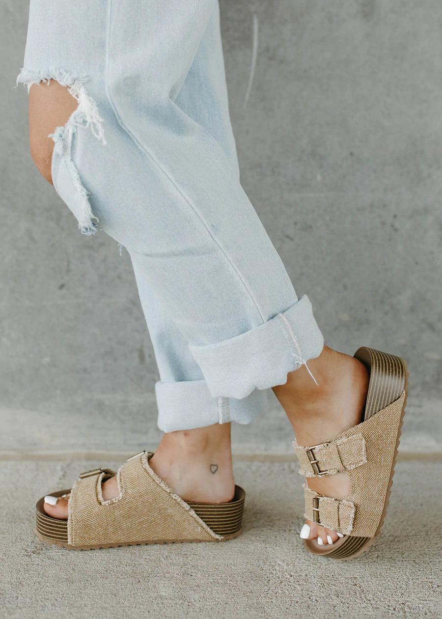 Very G Light Brown Jute Platform Sandal