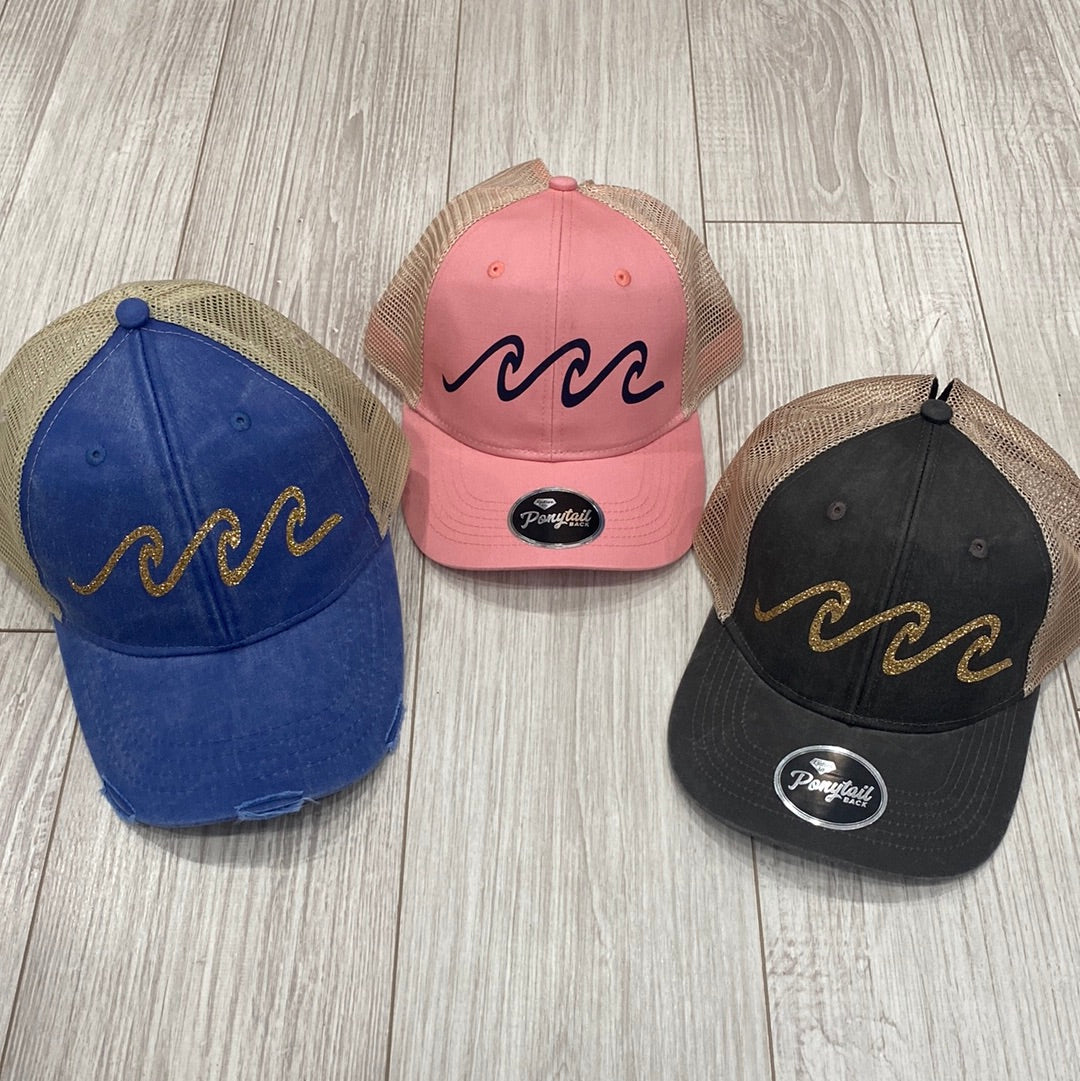 Faded Distressed Meshback Waves Hat