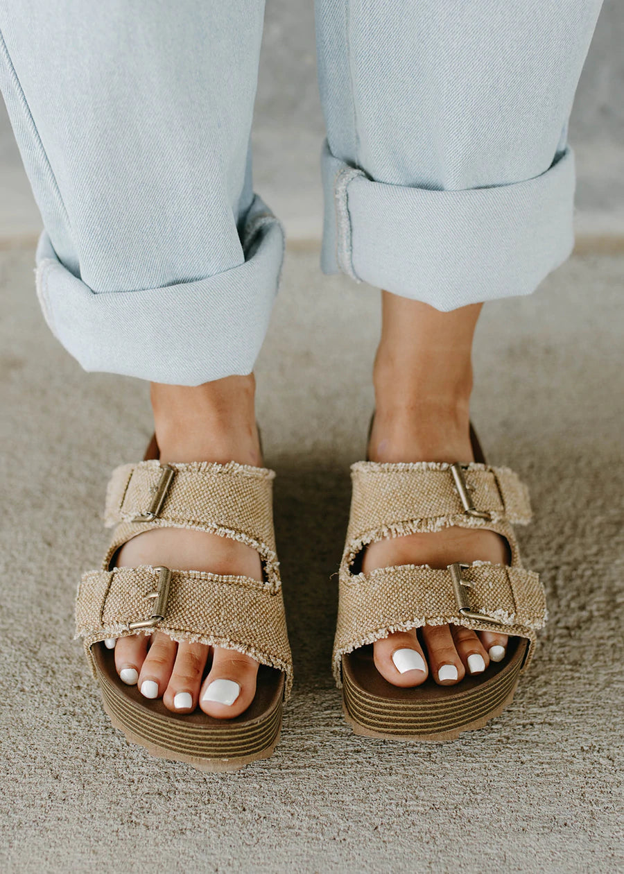 Very G Light Brown Jute Platform Sandal