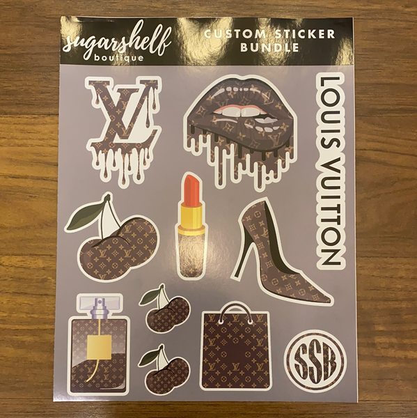 Louis Vuitton Inspired Custom Sticker Bundle Sugar Shelf Boutique
