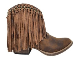 Brown Juno Fringe Booties