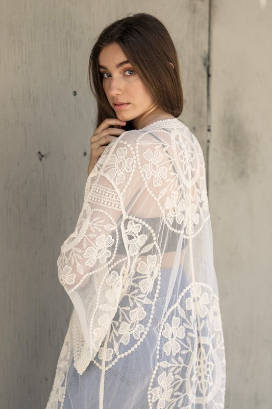 Mesh Lace Kimono