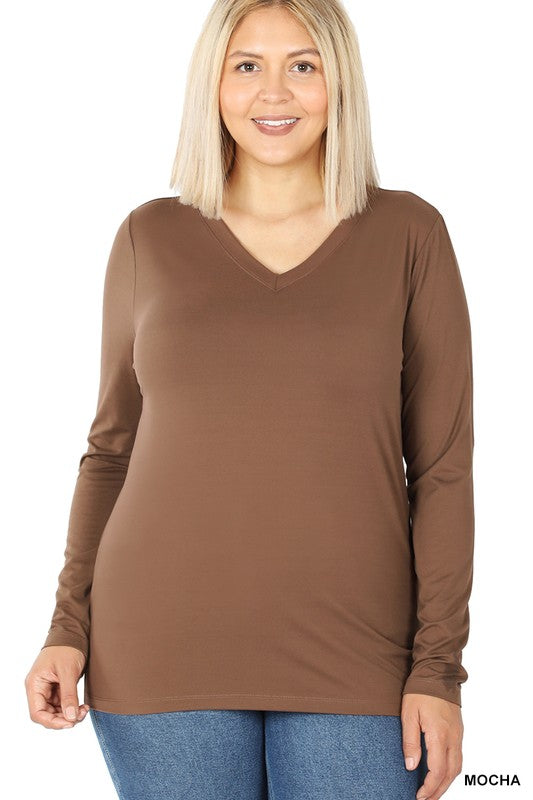 Mocha Zenana Long Sleeved Tee