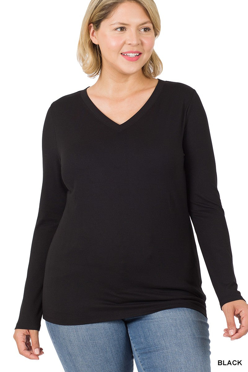 Black Zenana Long Sleeved Tee