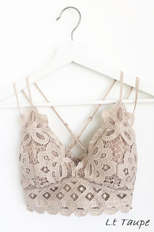 Light Taupe Crochet Lace Bralette