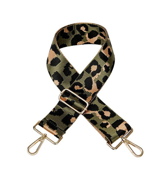 Green Cheetah Guitar Strap