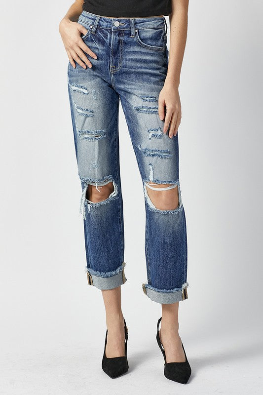 Risen High Rise Boyfriend Jeans