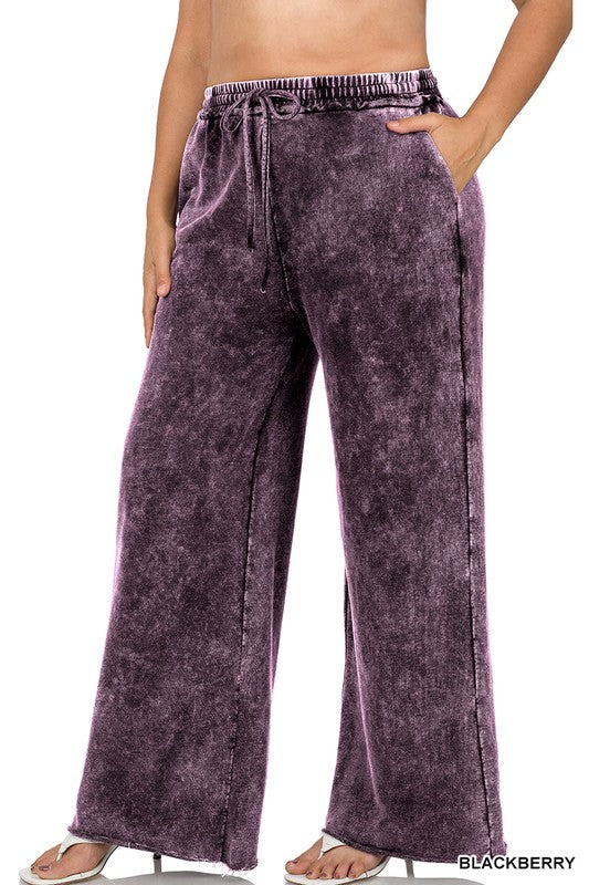 Blackberry Mineral Washed Flare Sweatpants