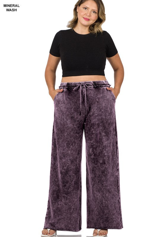 Blackberry Mineral Washed Flare Sweatpants