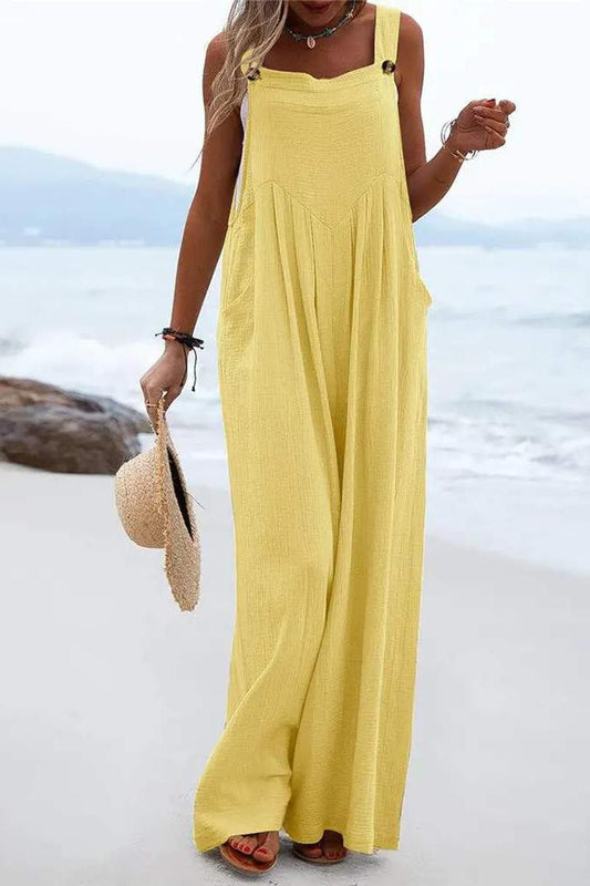 Pastel Yellow Wide Leg Jumpsuit