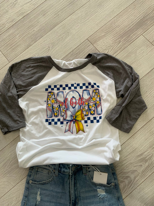3/4 Sleeve Mom of Both Sports Tee