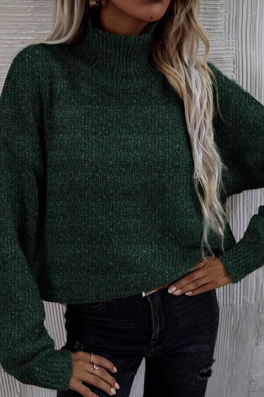 Green Autumn Turtleneck Pullover